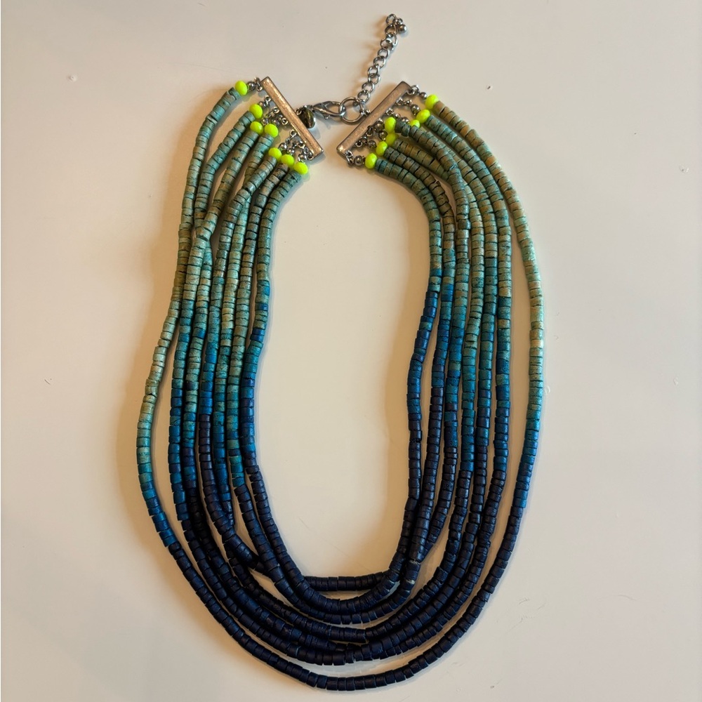 World Market ombré colored beaded necklace